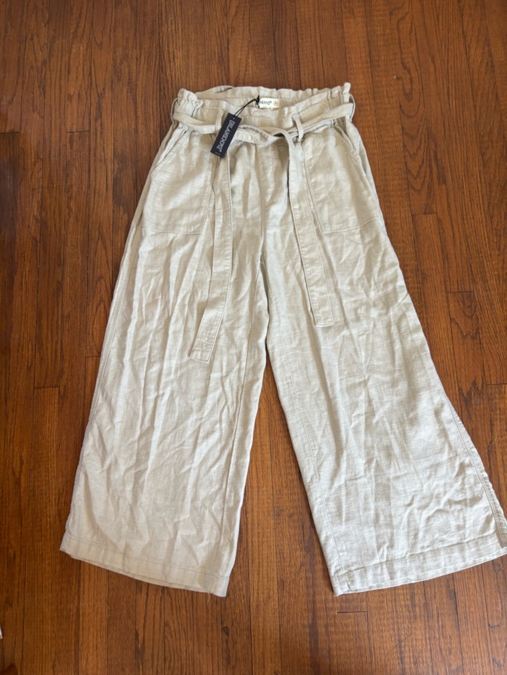 Wide Leg Dress Pants - Light Beige